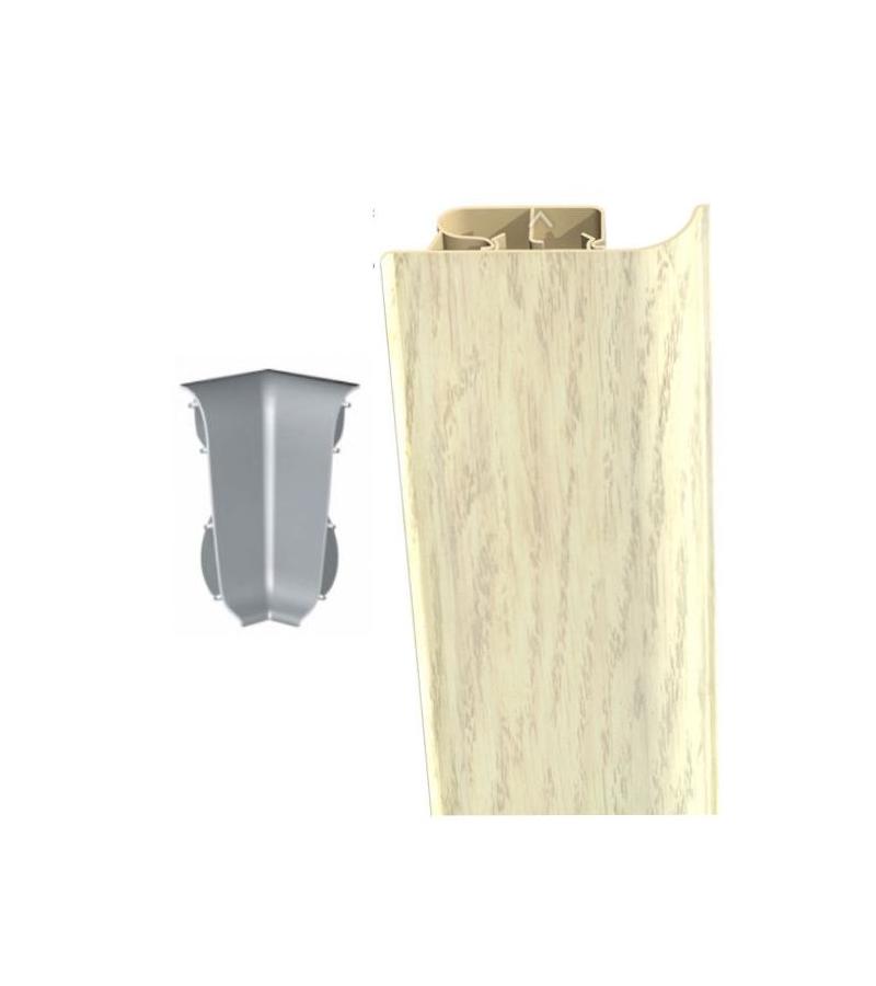 Плинтус внутренний угловой # 8501 ДУБ БЕЛЫЙ Декопласт