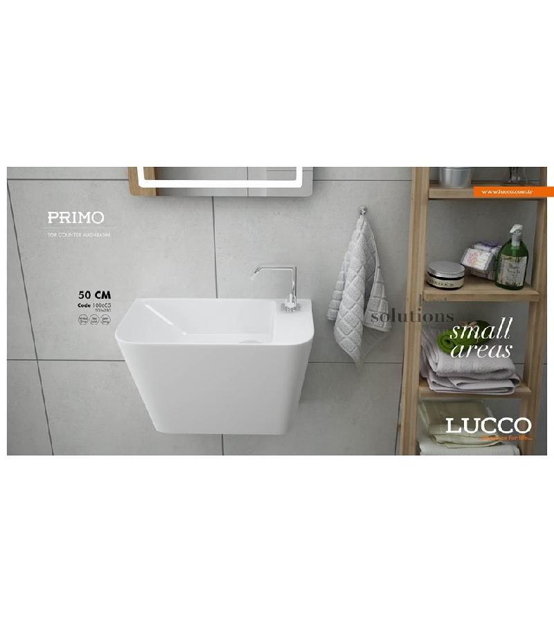 ხელსაბანი  50-სმ   PRIMO   #100605-101 ფერი : Glossy White  მწ. LUCCO