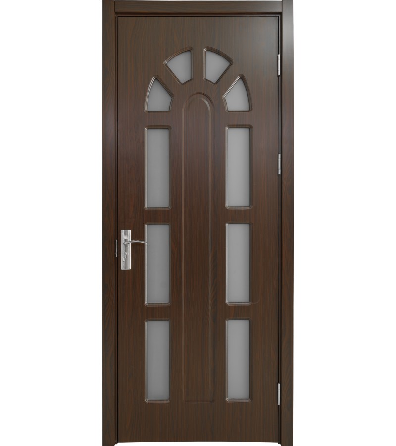 Дверь со стеклом КМ-709 размер 215*80*4 цвет Орех (7-5)