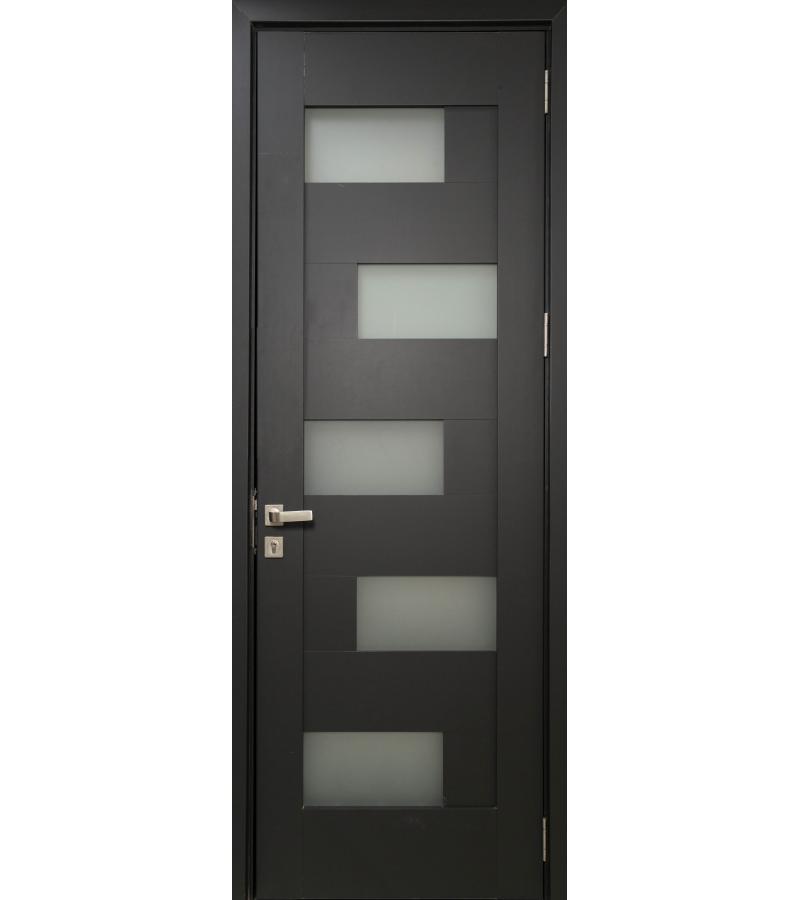 Door with glass KMC-037 size 215*70*4 color Mat black