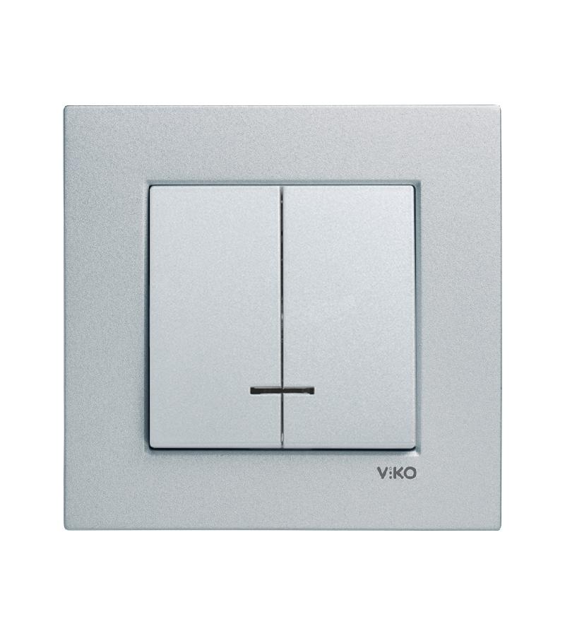 გადამრთველი VIKO Novella განათებით  2-ნი ფერი Gumus