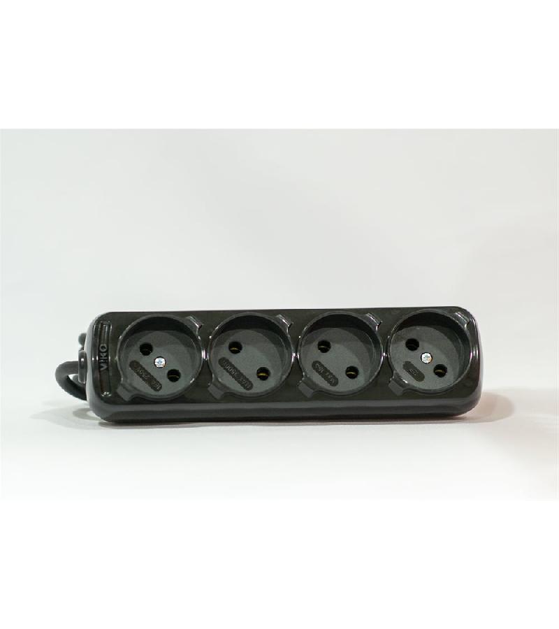 ელ. გამაგრძელ. 4-ნი უსადენო (შავი)