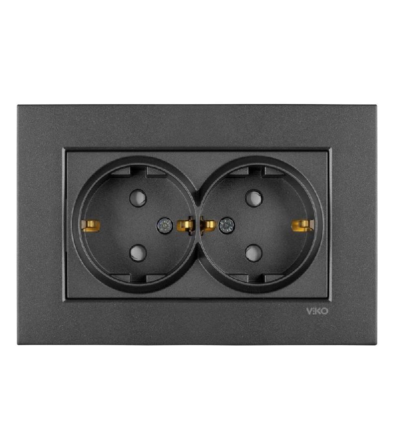 Rosette VIKO Novella Siyah 2 with grounding