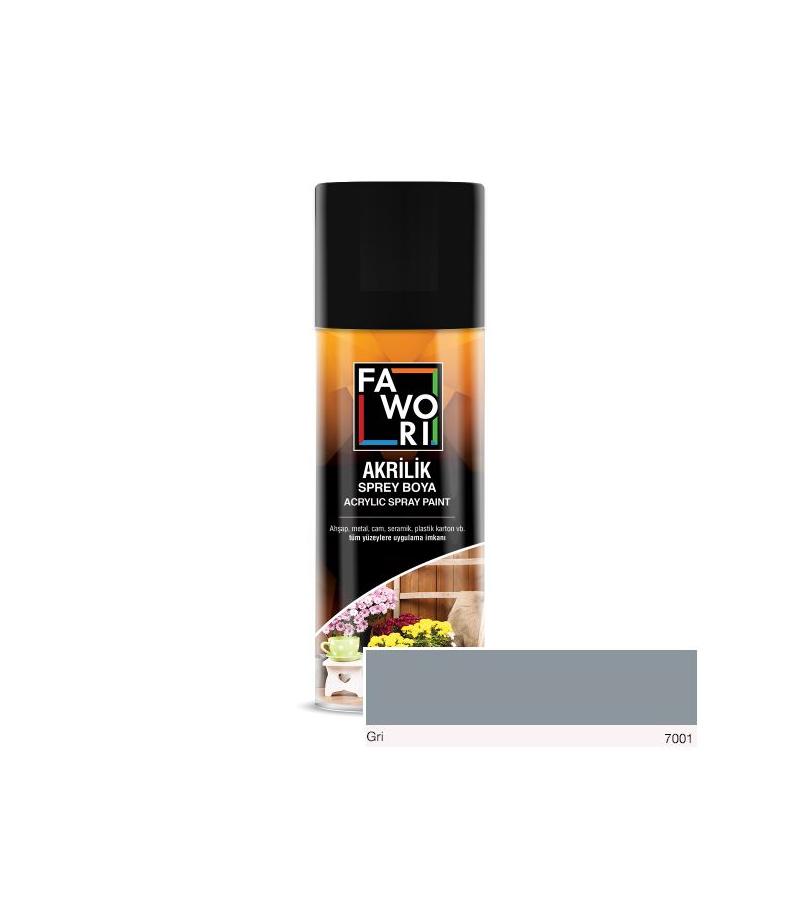 აკრილის საღებავი   FAWORI  აეროზოლი   400მლ.  RAL 7001   ნაცრისფერი  (Grey)