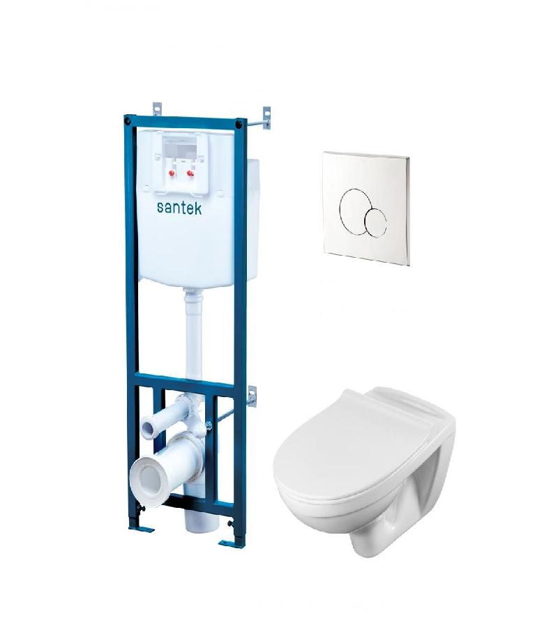 Унитаз подвесной БОРЕАЛЬ с бачком, крышкой, кнопкой биттер. Сантек