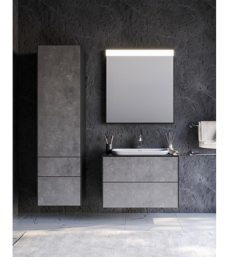 Мебель для ванной комнаты с зеркалом 85 см RODOS 85 Black Silver