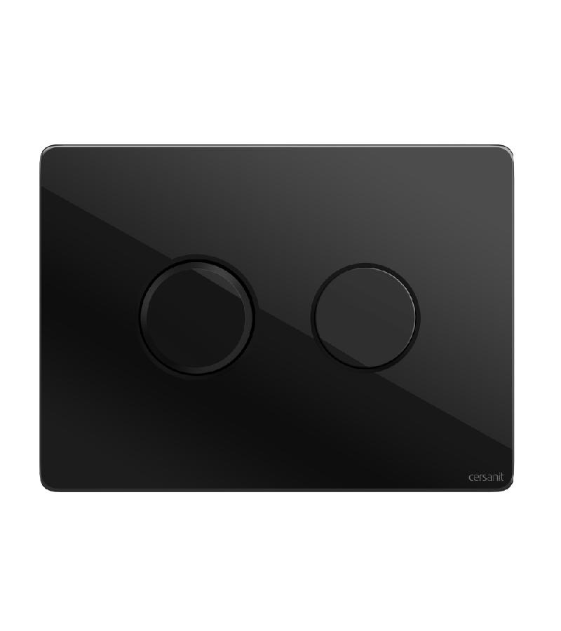 ღილაკი ინსტალიაციის პნევმატური  ACCENTO  (AQUA 50 )  შავი მინით,  მწარ. CERSANIT