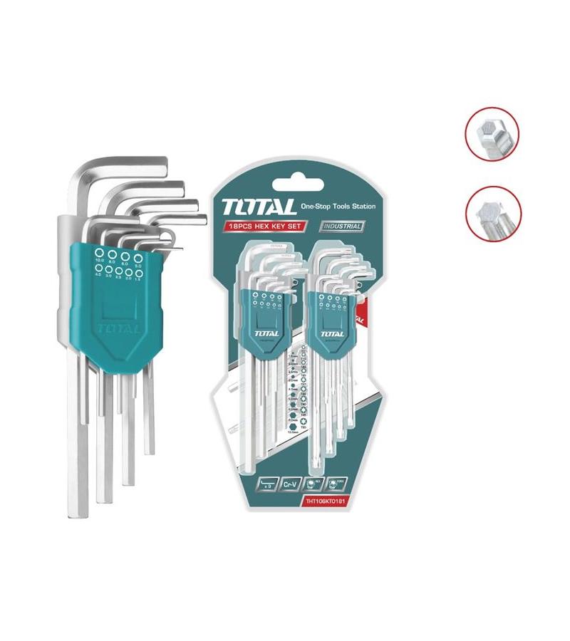 Hex Key Set Hex Key + Torx Key (18pcs) #THT106KT0181 Brown. TOTAL