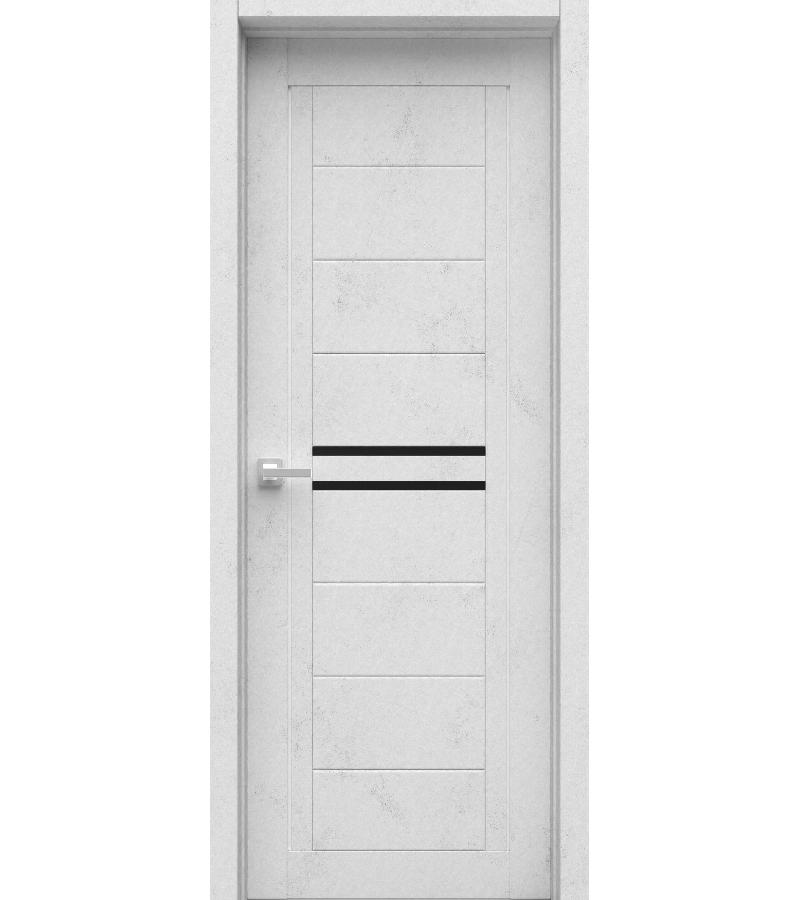 კარი შავი მინით ЭКО Modul 1 ზომა 215*80 ფ. Лакобель Бетон светлый