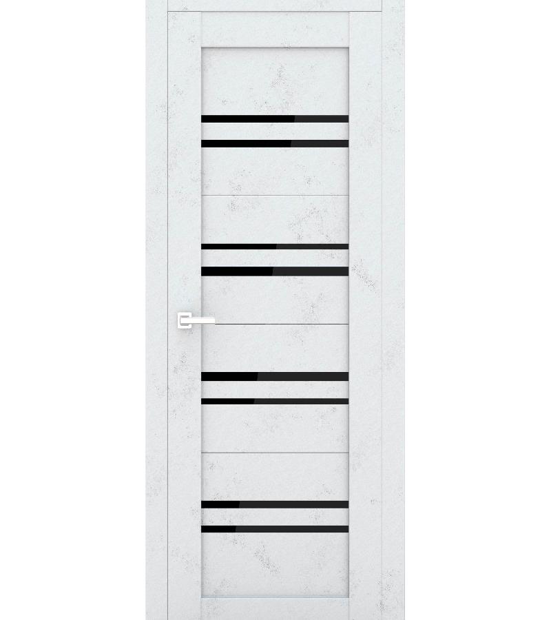 კარი შავი მინით ЭКО DELUX 306 ზომა 215*80 ფ. Лакобель Бетон светлый