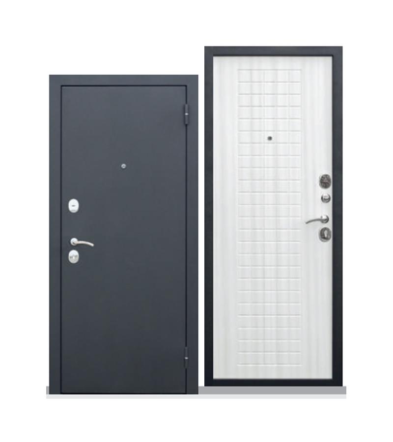 ლითონის კარი  ПЛИТКА  960*2200*60მმ  (MDF პანელით) ფერი. Белый ясень შიდა გაღება  მარჯვენა