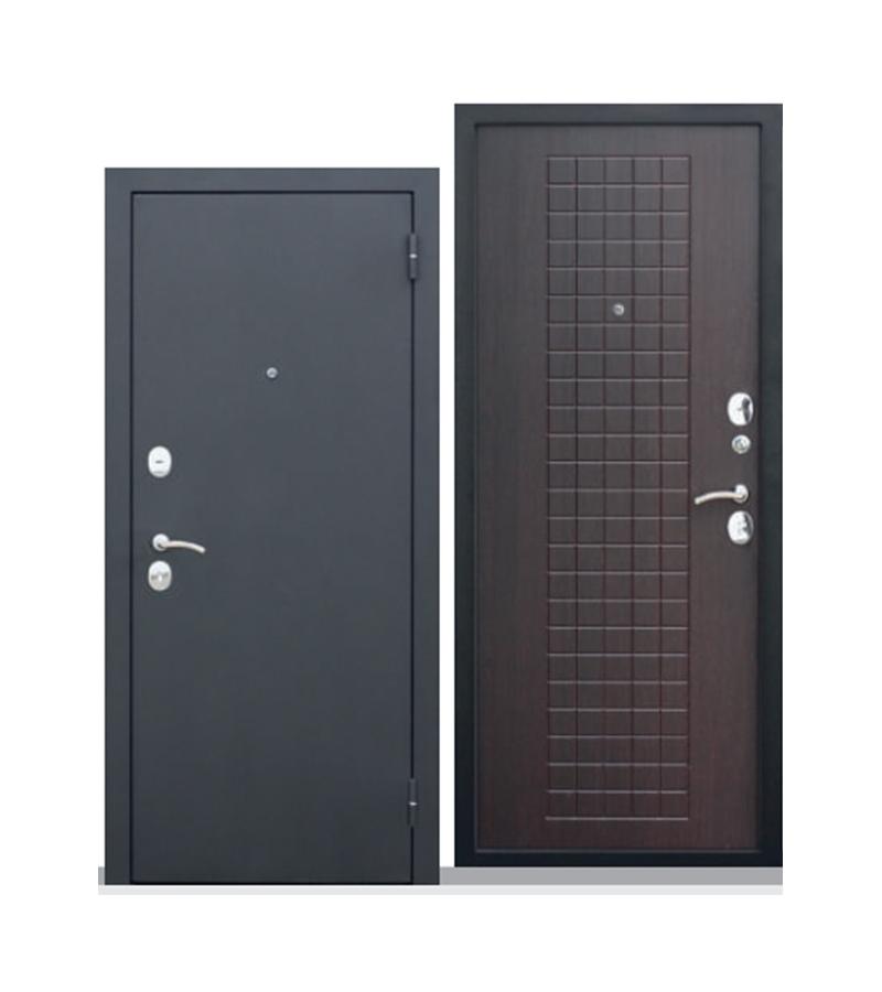 Metal door ПЛИТКА 960*2200*60mm (with MDF panel) color. Венге internal opening on the right