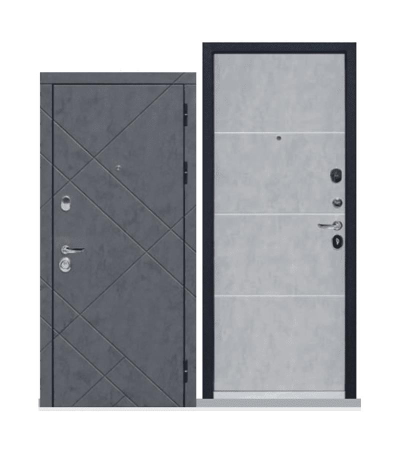 Дверь металлическая BROOKLIN 960*2200*60мм (с панелью МДФ) цвет. Графит/Пепельный наружное отверстие справа