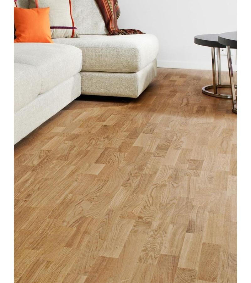 პარკეტის ფილა   OAK ECLIPSE BRUSH WHITE MATT 3S  3 შრიანი  Дуб 14*188*1116მმ  მწარ.  KARELIA 