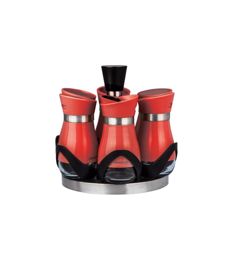 Jar of spices (7 pcs) VERNA PARCA color. KIRMIZI #153.01.04.1711 / 212.5507KR bitter. EMSAN