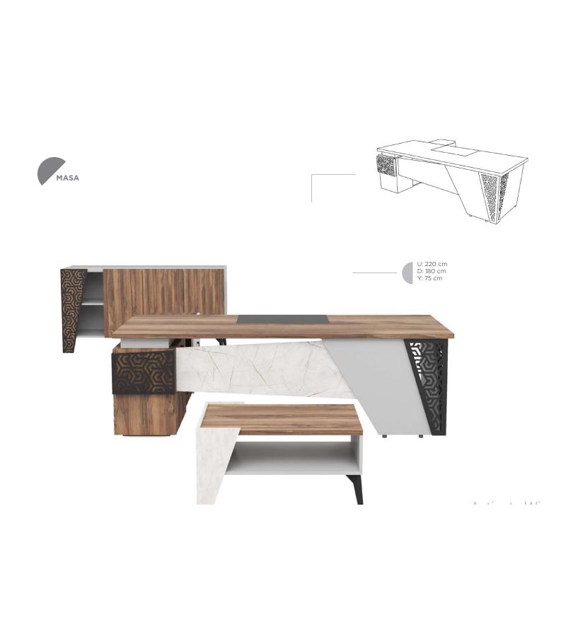 ПЕТРА - стол офисный 220*180*75 см темный. ЭРКОФИС