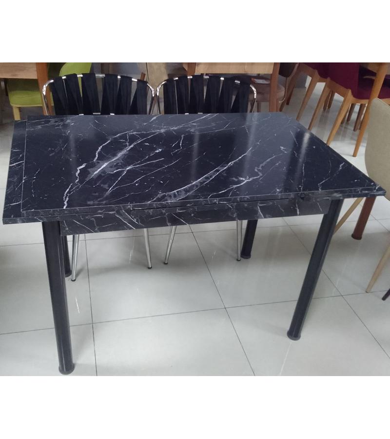 Table KARYA 65*100 cm color. SIYAH MERMER Bitter. PARLAYAN KOC