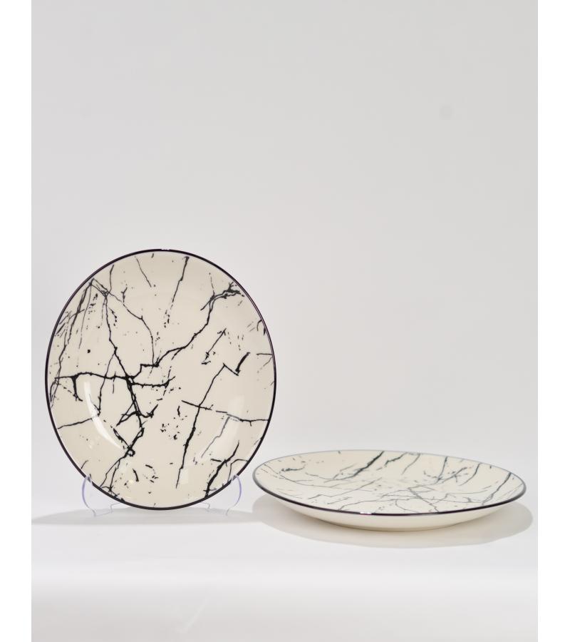 Porcelain plate CARRARA SIYAH 21 cm HR21DU849R09 bitter. PASHA HOME