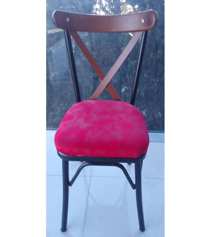 Chair CAPRAZ DOSEMELI color. SIYAH / KIRMIZI Bitter. PARLAYAN KOC