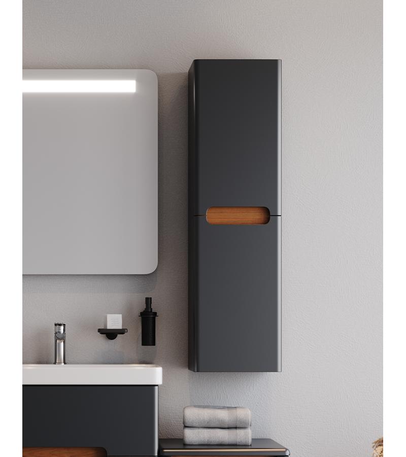 Шкаф для ванной комнаты высотой 30 см MASAL 30 Антрацит Серый