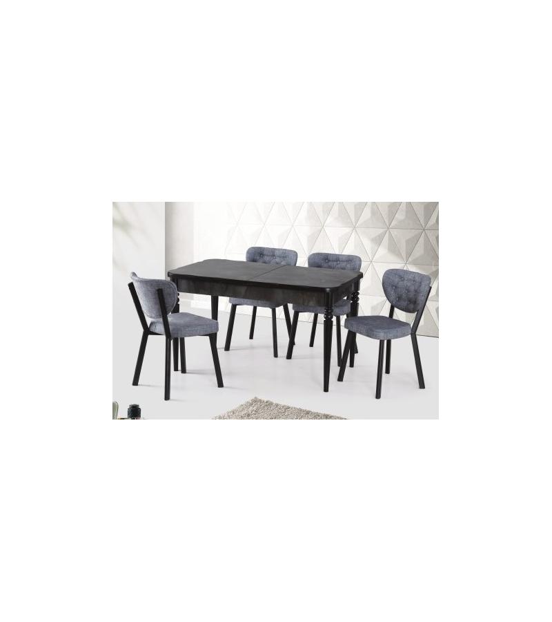 Chair KELEBEK color. SIYAH / GRI Bitter. PARLAYAN KOC