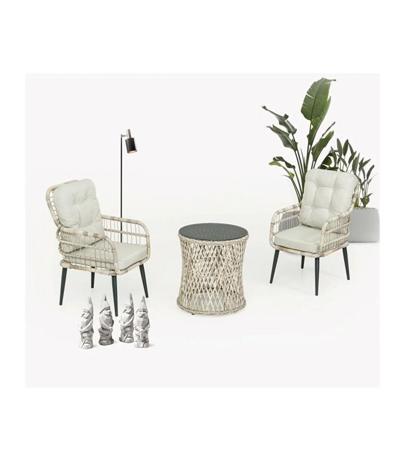 Outdoor table and chairs 2+1 PISA color. BEYAZ is bitter. PETEK