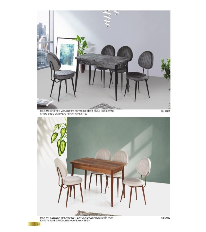 Chair KELEBEK color. ACIK GRI 3083 Bitter. PARLAYAN KOC