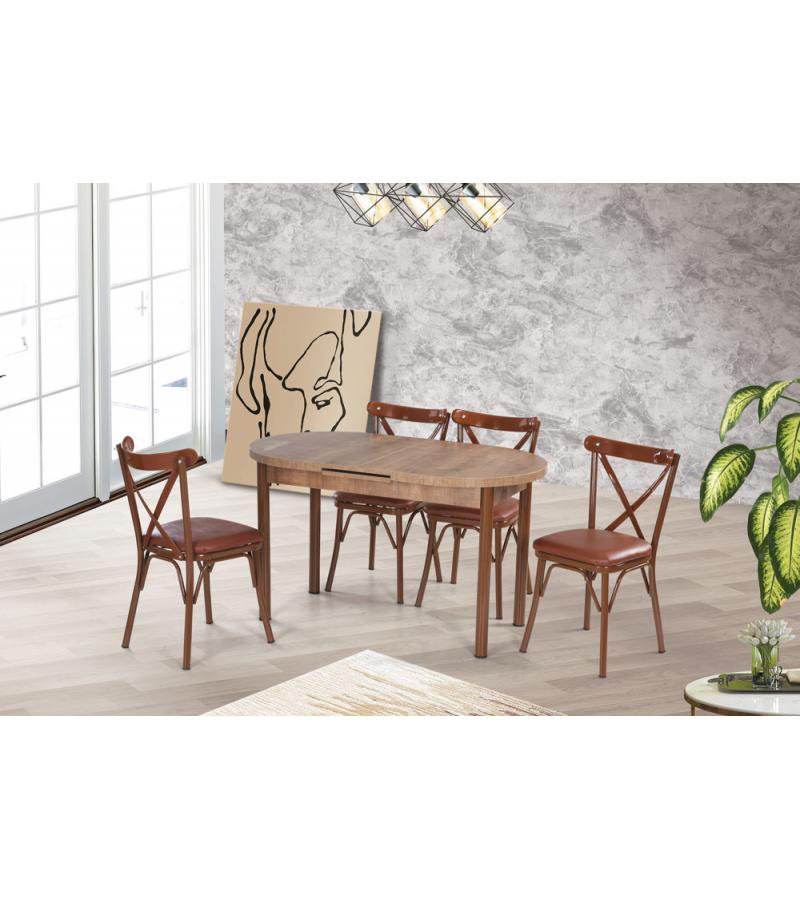 Chair CAPRAZ DOSEMELI color. BEYAZ / SARI Bitter. PARLAYAN KOC