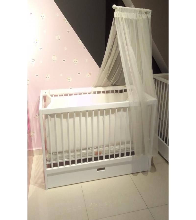 საბავშვო საწოლი თეთრეულით, ლეიბით, მატრასით  LEILA  ზომა. 60*120 სმ  ფერი. BEYAZ   მწარ. OTTO