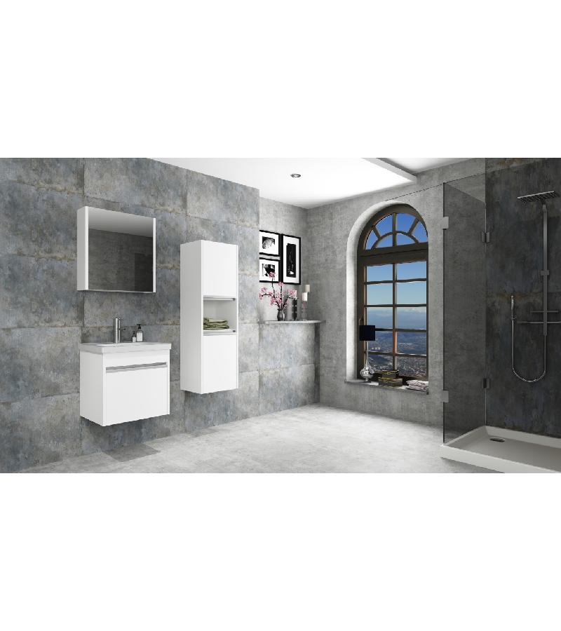 სააბაზანო ავეჯი სარკით   55 სმ   BEGONYA   ფერი. White   მწარ. Aquanil