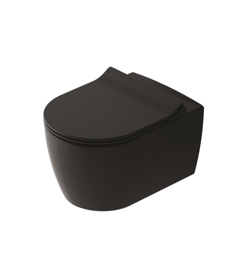 უნიტაზი დასაკიდი ALFA  შავი მატ. სახურავით Duroplast  IDEVIT