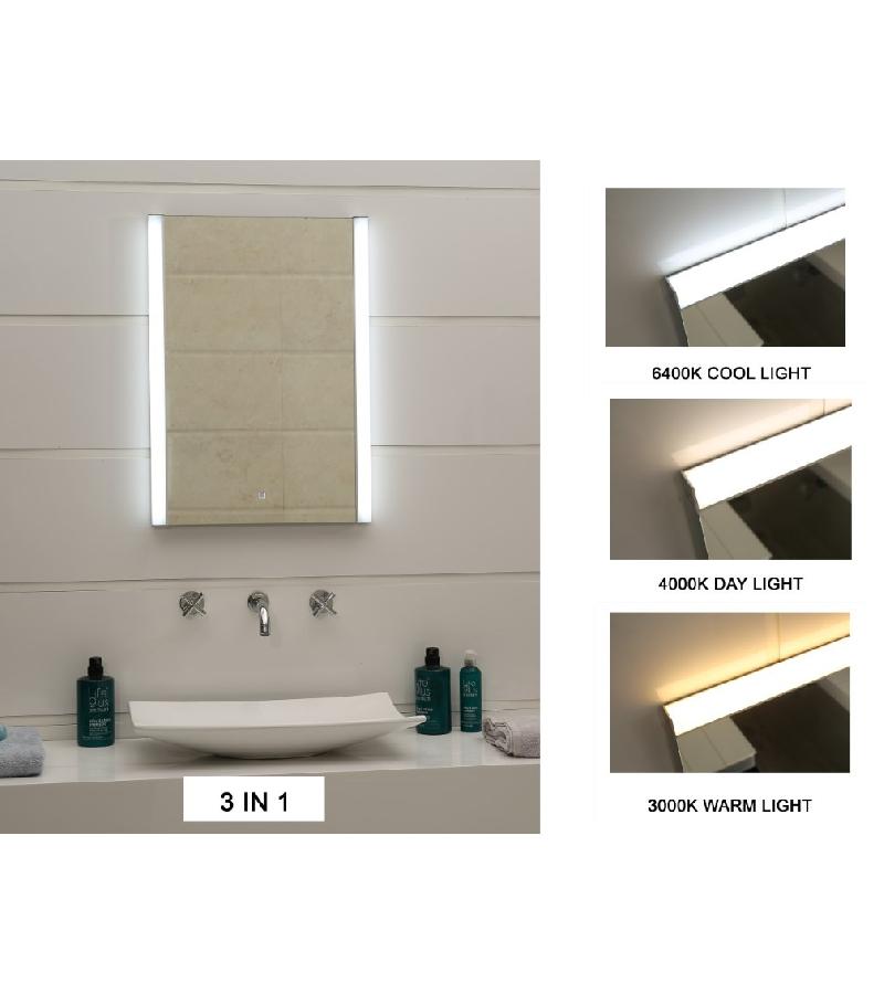 Зеркало со светодиодной подсветкой 600*800 мм #GS100C коричневое. ОДИУ