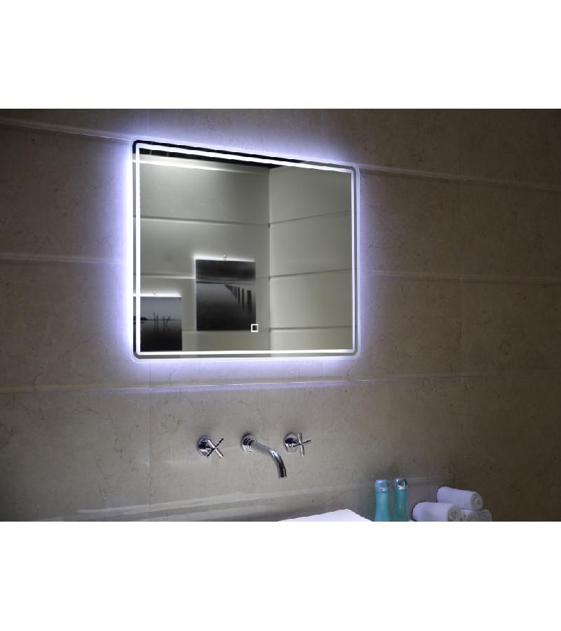 Mirror with LED light 800*600 mm #GS-179 brown. ODIOU