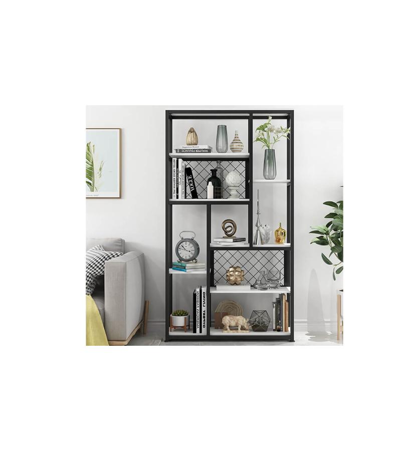 წიგნების თარო  KT-11  ზომა. 100*30 H.200  ფერი. SIYAH / CEVIZ    მწარ.  YERLI MOBILYA 