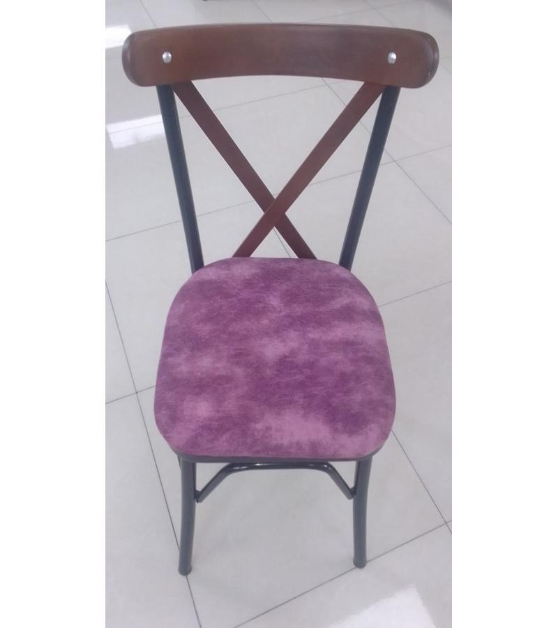 სკამი  CAPRAZ  DOSEMELI  ფერი. SIYAH / MOR   მწარ.  PARLAYAN KOC 