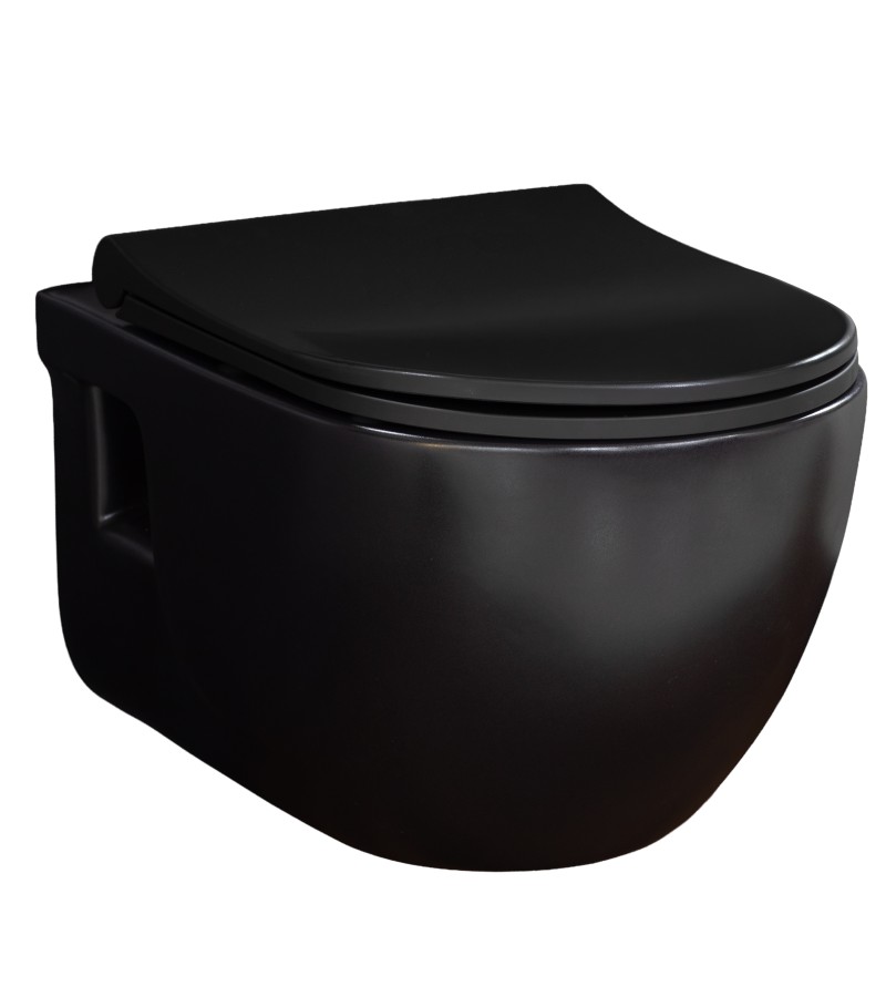 Унитаз подвесной BRILLA RIM-ART #100614-110 53 см черный матовый