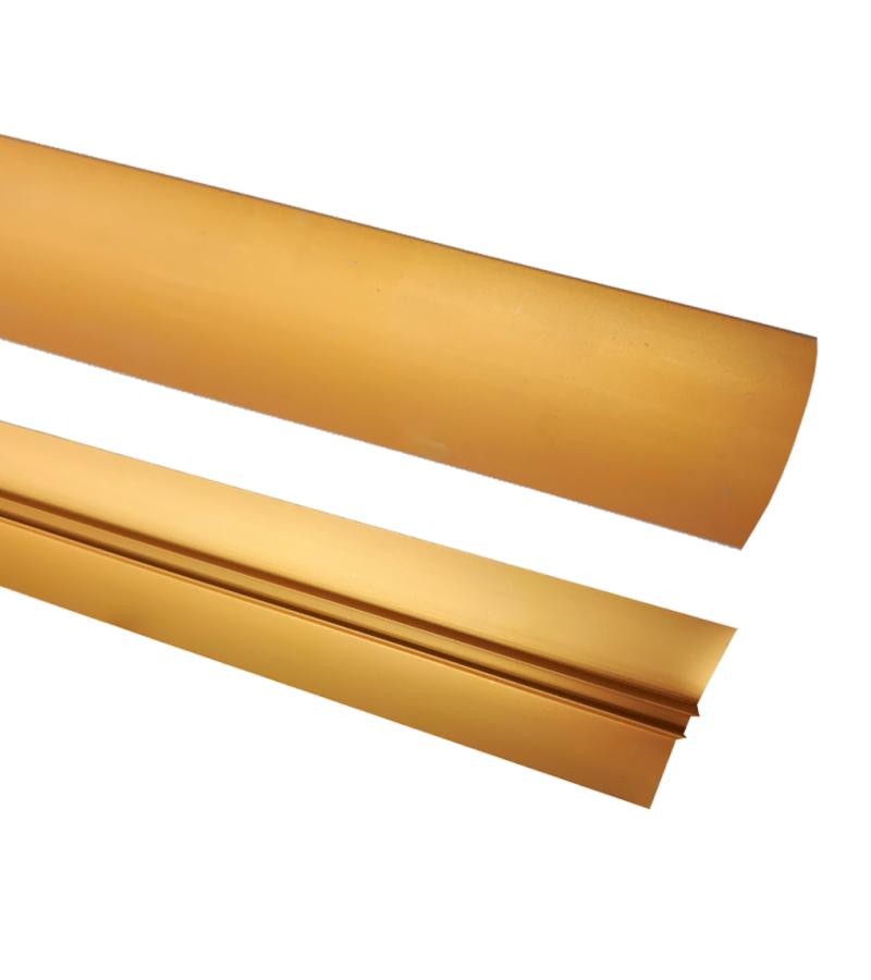 ლამინატის გადასაბმელი ალუმინის  38მმ  2,7მ  ოქროსფერი     მწარ.  PROPLAST 