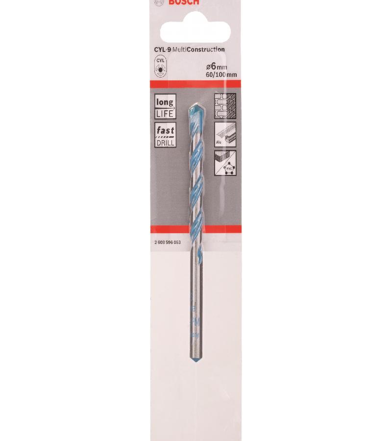 რკინის ბურღი მულტიკონსტრუქციული  6 x 60 x 100mm  CYL-9   #2608596053    მწარ. BOSCH