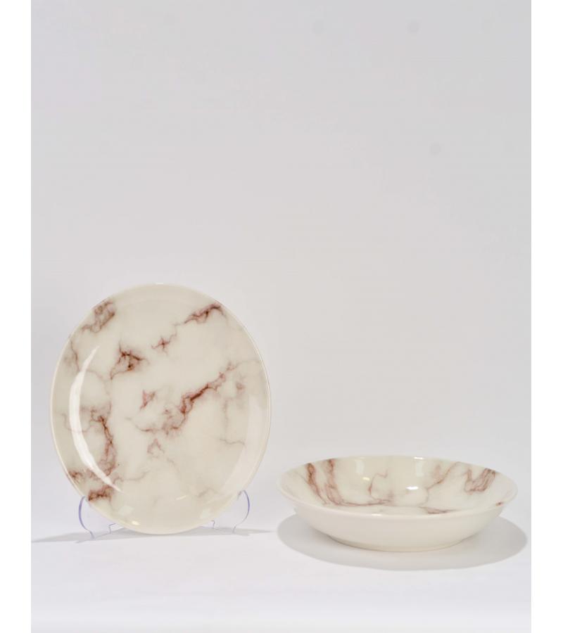 Porcelain plate MARBLE MURDUM 22 cm HR22DU907R15 bitter. PASHA HOME