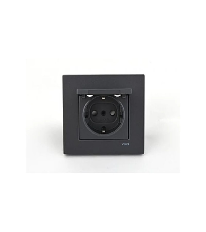 როზეტი VIKO Novella Fume თავსახურით შავი