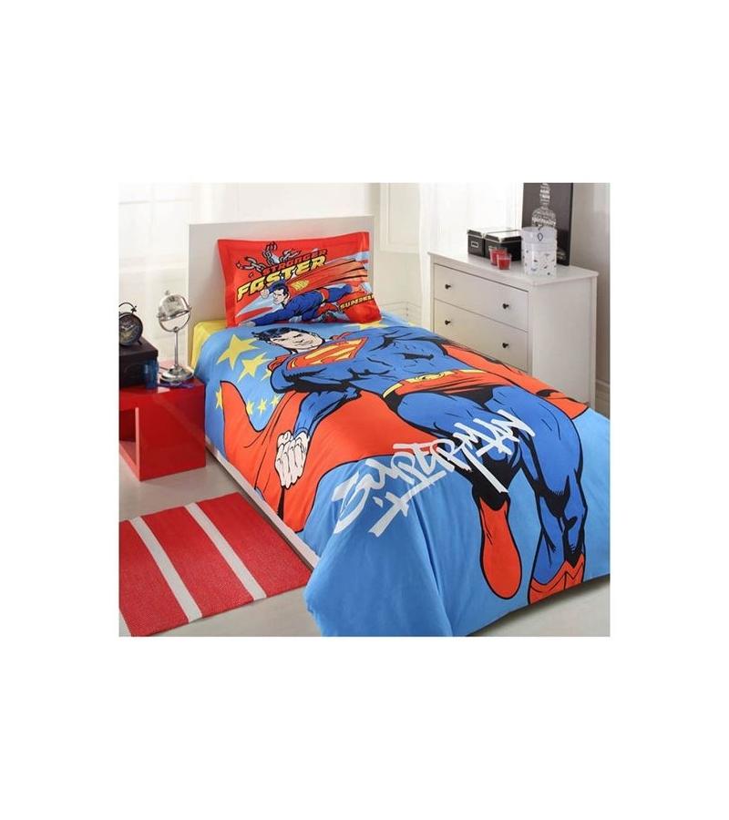 Bed linen set RANFORCE LISANSLI 1 year. Color MAVI SUPERMAN STAR bitter. OZDILEK