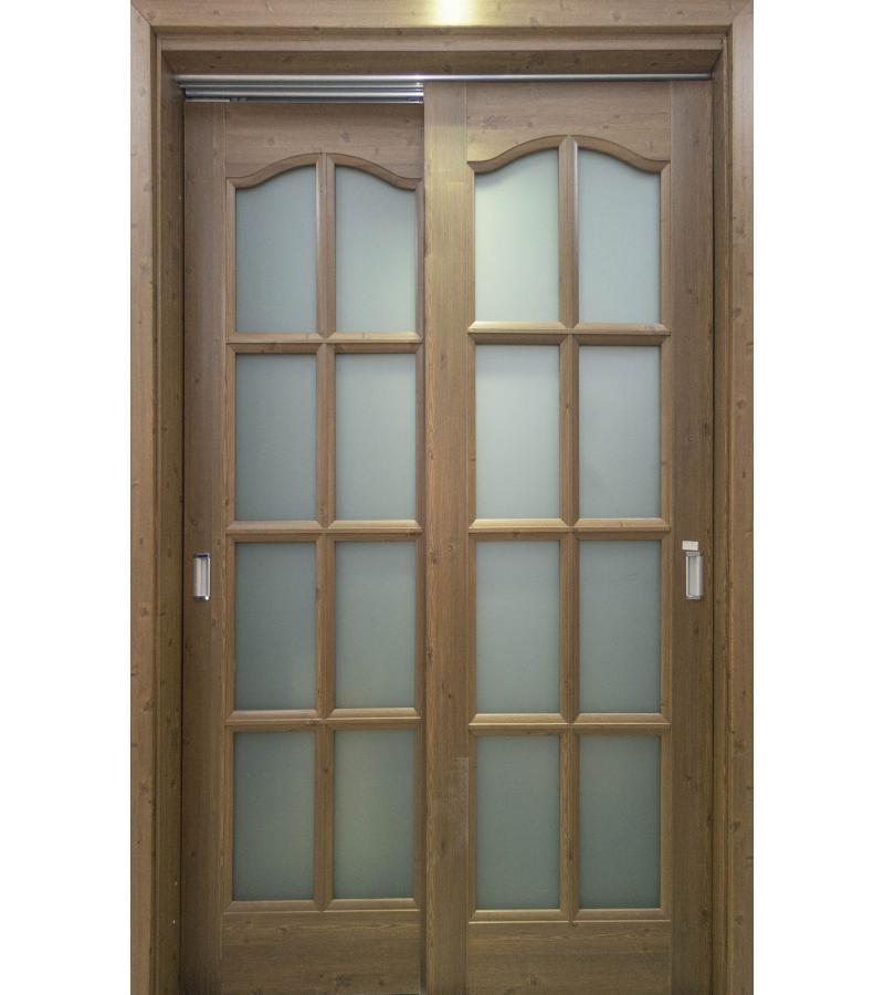Double glass door KMC-053 size 215*75*75 color Ancient Pine (KCN-16)