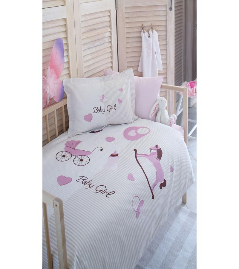 Bed linen set RANFORCE BABY 1-yr. Color PEMBE GIRL bitter. OZDILEK