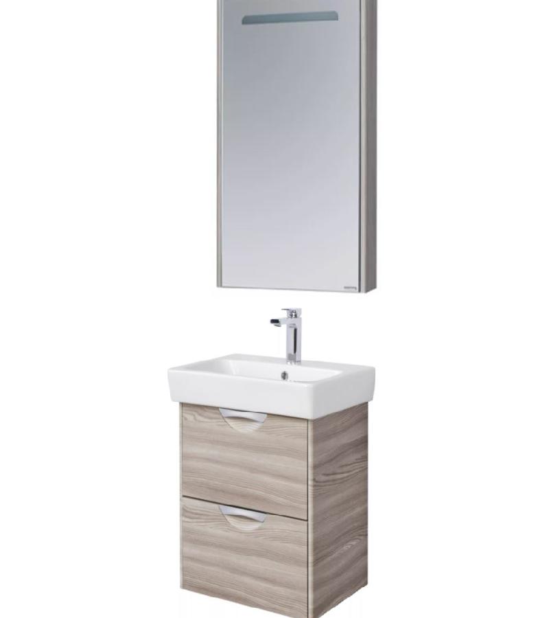 სააბაზანო ავეჯი   Сильва 50 კარადა+სარკეСильва 50+ხელსბ.Нео 50  ფერი: Фьорд  AQUATON