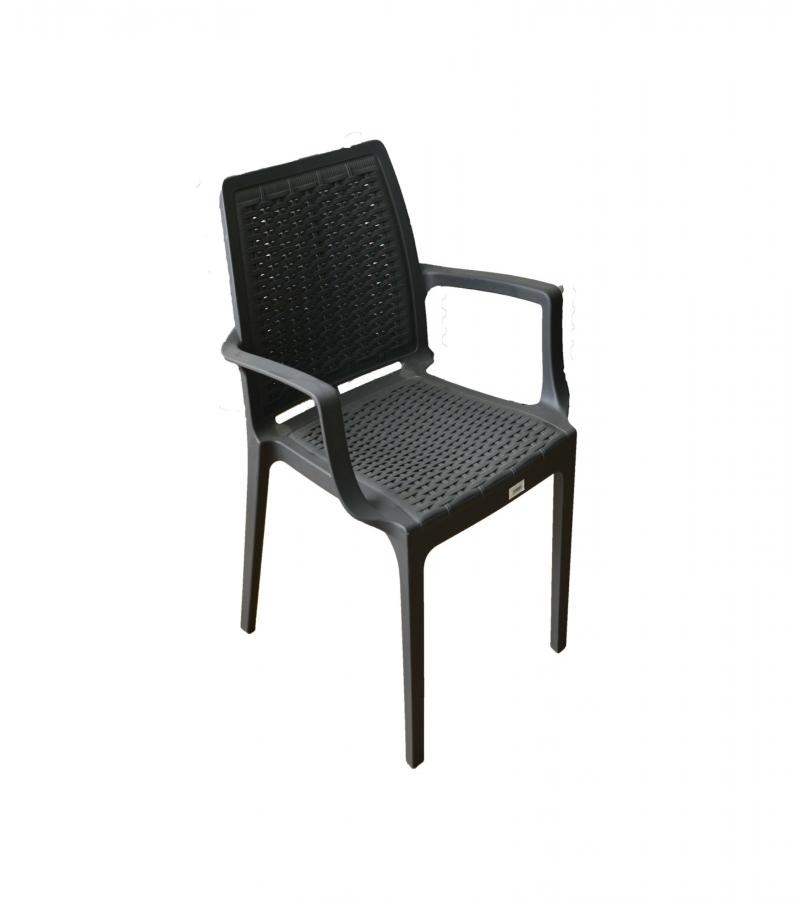 პლასტმასის სკამი  2524  RATTAN   ფერი. ANTRASIT    SENYAYLA