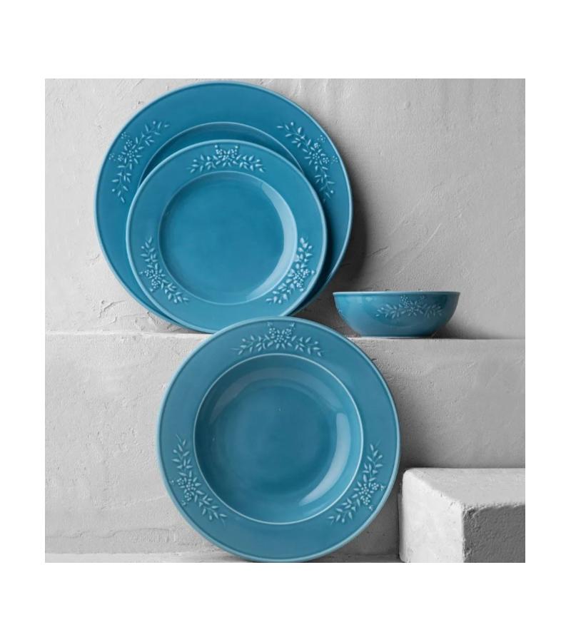 თეფშების ნაკრები  (24ც)  RUSTICA  ფერი. MAVI  #600.10.01.0041 / 342.6970   მწარ. EMSAN