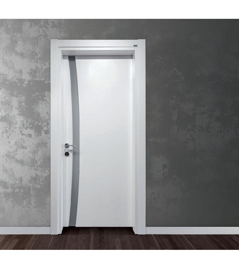 Дверь со стеклом, крашеный МДФ, размер В1-007Л. 219*87*12 см цвет. ОЗЕРО МАТ БЕЯЗ Горькое. ВЕНА