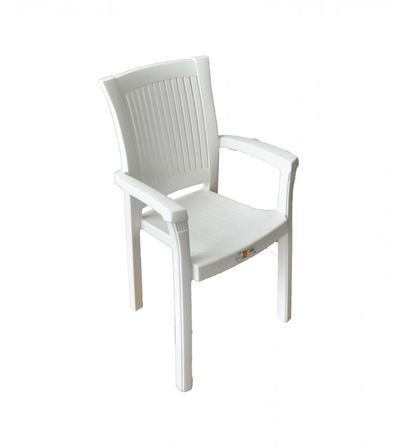 პლასტმასის სკამი  2515  ALANYA ELIT KOLTUK   ფერი. BEYAZ    SENYAYLA