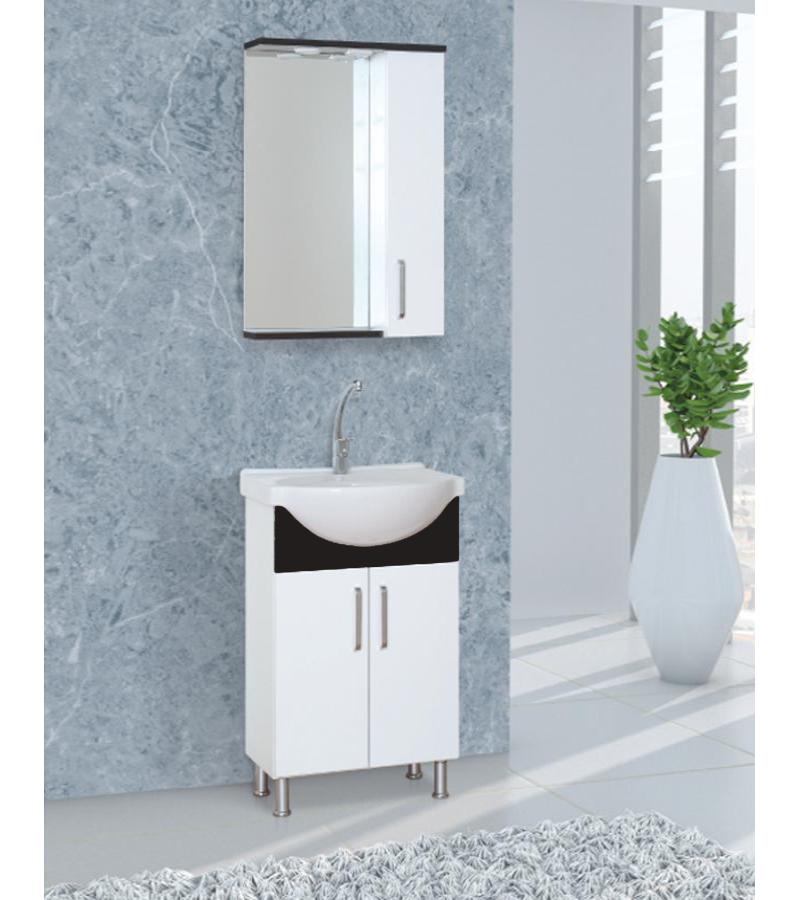 Мебель для ванной комнаты с зеркалом 65 см PALMIYE 65 Matt Siyah