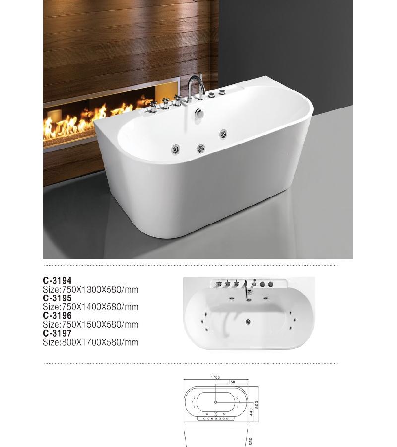 პლასტმასის აბაზანა  C-3197  ზომა. 780*170*58 სმ Aokelya